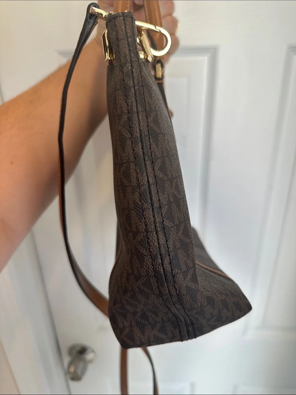 Michael Kors Brown Satchel with Tan Accents
